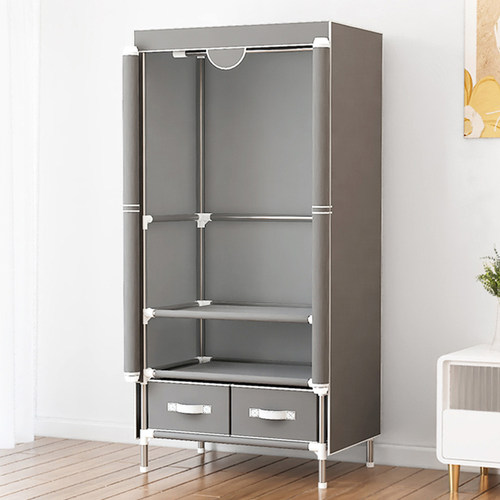 简易衣柜结实耐用防尘单人布衣柜出租房屋家用卧室宿舍收纳挂衣橱