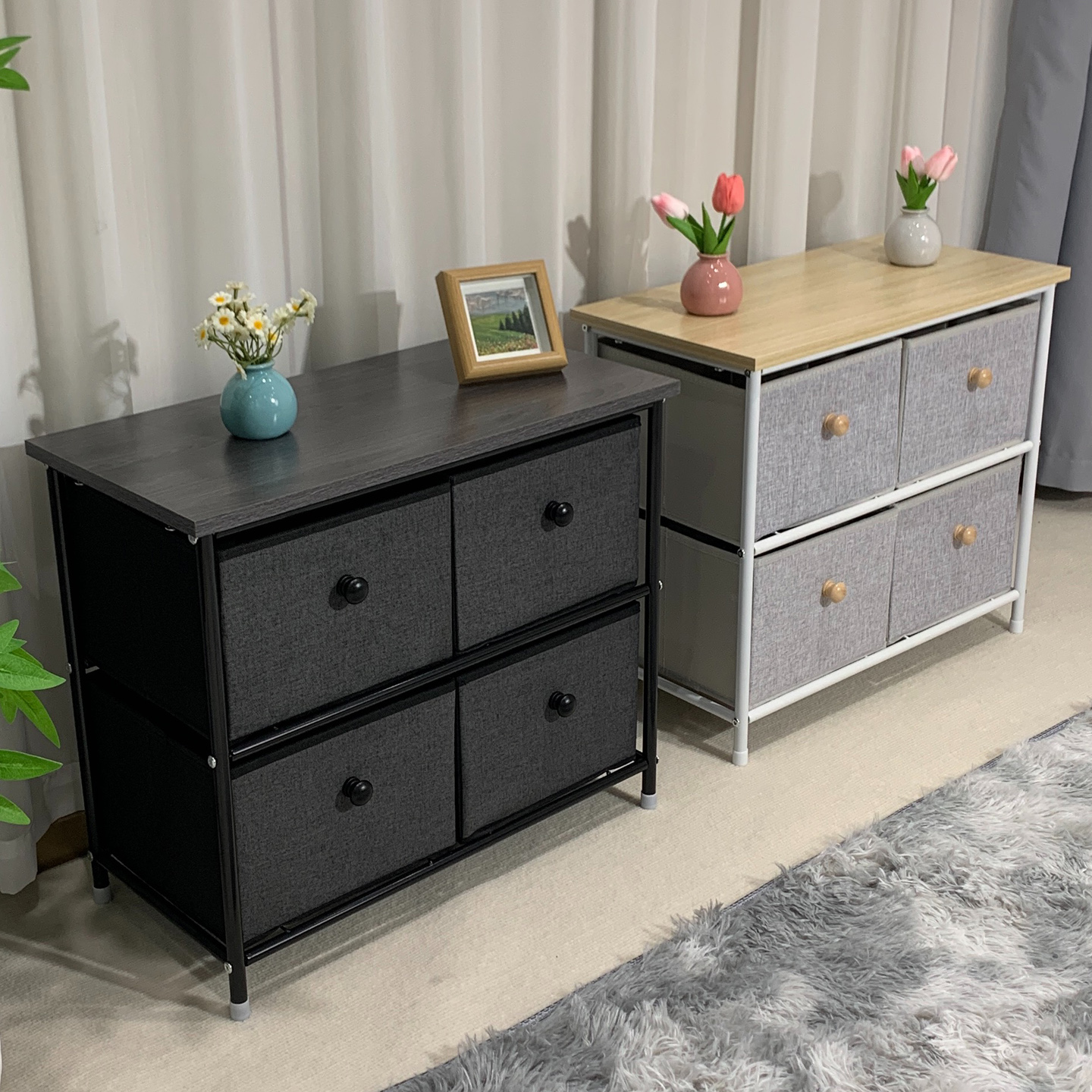 床头柜带抽屉式收纳柜