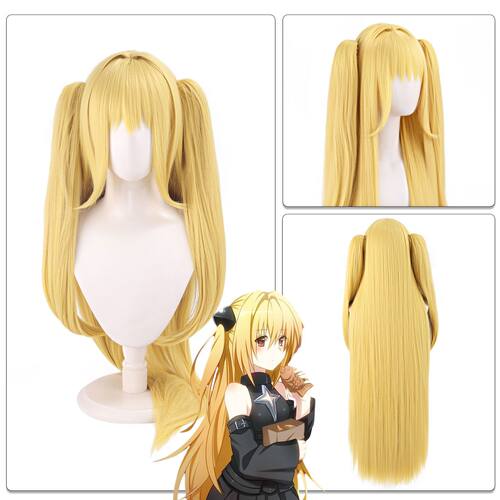 出包王女 To LOVE 金色暗影 伊芙Cosplay假发 100cm金色双马尾