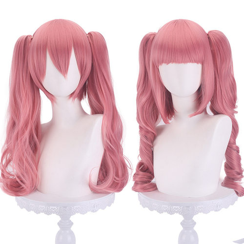 海贼王幽灵公主佩罗娜cos假发初音胭粉色双卷马尾cosplay假发