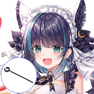 漂流假发 柴郡cos耳夹黑色长条耳环枪黑棍子耳饰碧蓝航线初始皮肤