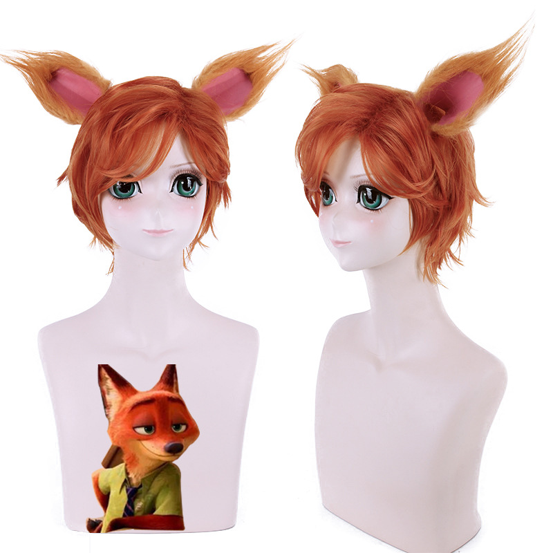 漂流假发 疯狂动物城 朱迪兔子尼克nick狐狸 拟人华丽COS假发