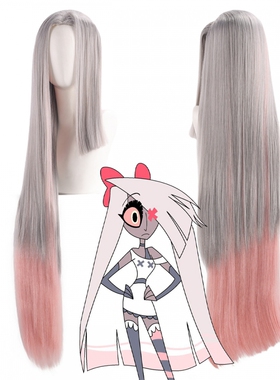 漂流假发 地狱客栈Hazbin Hotel 维姬cos假发Vaggie银白色渐变