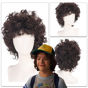 漂流假发 达斯汀亨德森COS假发深棕卷发怪奇物语小胖同款蓬松小卷