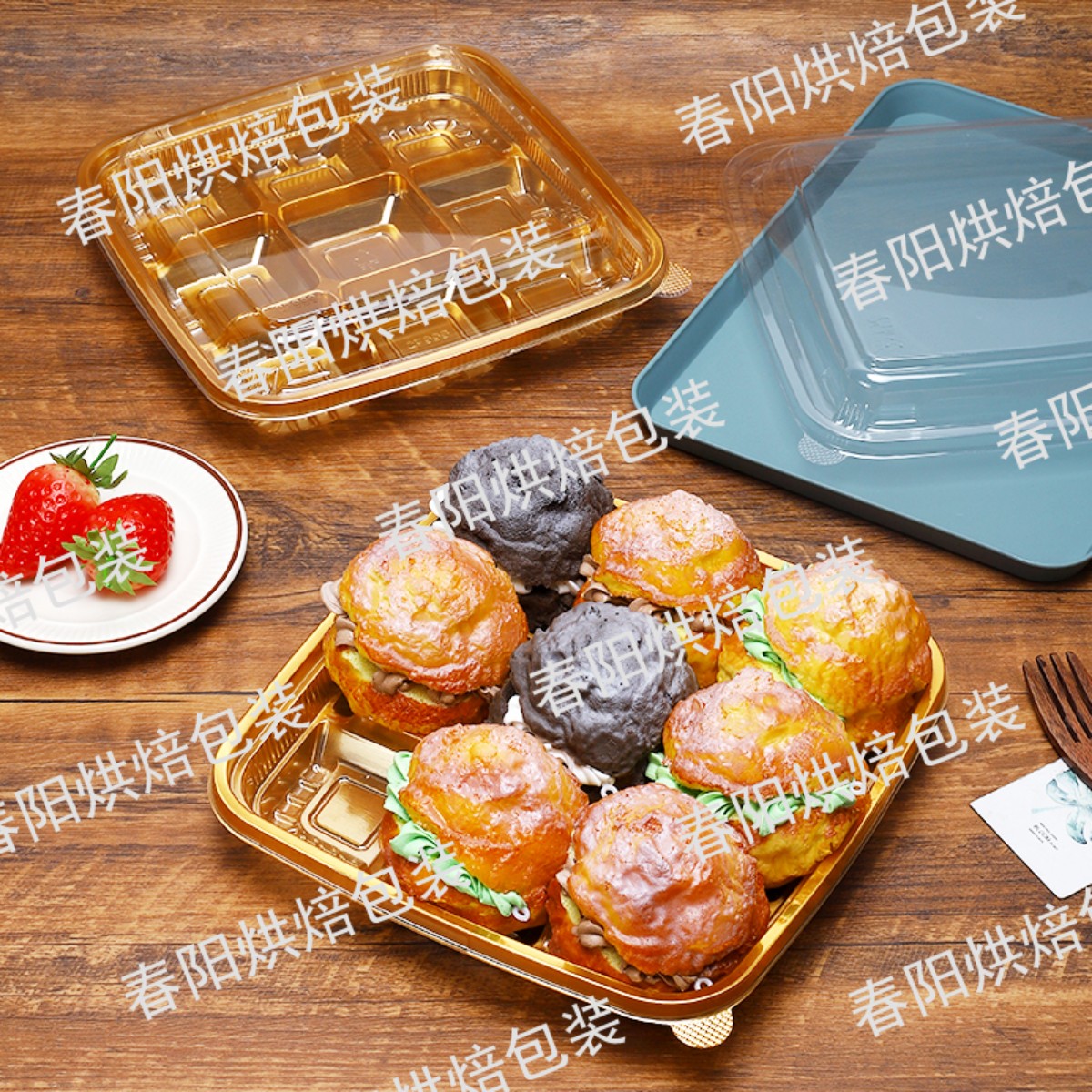 9粒正方形甜品盒糕点九宫格巧克力蛋黄酥泡芙雪媚娘大麻薯包装盒
