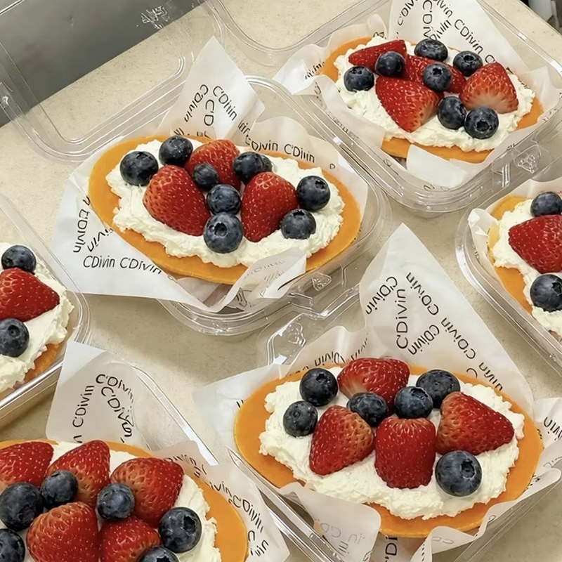 固体杨枝甘露盒子一次性固体版酸奶芒果船打包盒无花果冷萃便当盒