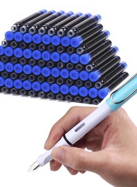 小学生蓝色墨囊墨水胆蓝黑色练字钢笔3.4mm学生文具