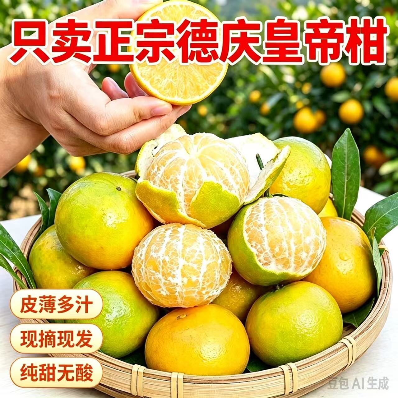 正宗广东德庆皇帝柑新鲜贡柑水果橘子当季桔子蜜桔黄帝柑现摘柑橘