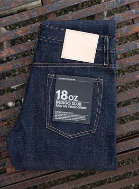 中磅原牛入门unbranded 18oz日本面料重磅竹节耐磨赤耳原色牛仔裤