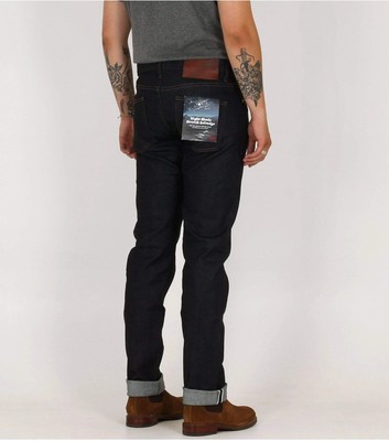 男生养牛茄子色12oz赤耳牛仔裤