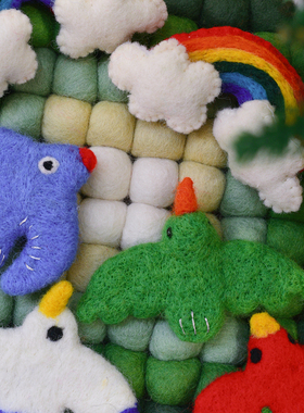 手工制作羊毛毡可爱卡通民俗小飞鸟个性胸针小众遮瑕别针徽章成品