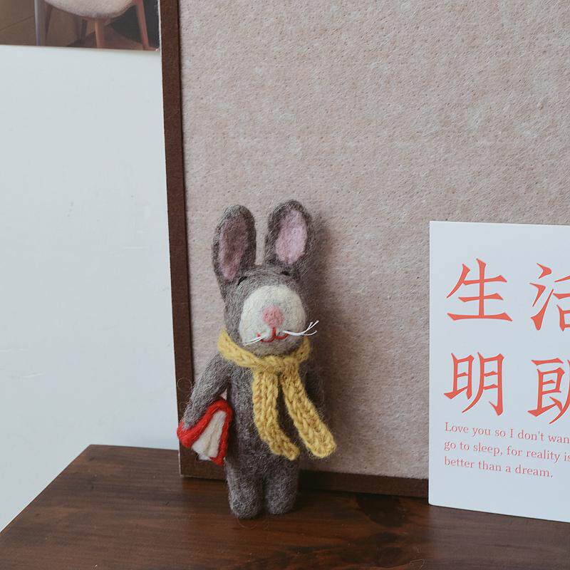 大号灰兔挂件进口挂饰尼泊尔手工包挂件