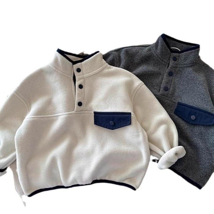 儿童Polo衫双面绒秋冬男女童半拉链外套加绒潮宝宝纯色打底衫女洋,童装/婴儿装/亲子装,儿童POLO衫,淘宝优惠券,粉丝福利购,淘宝优惠卷