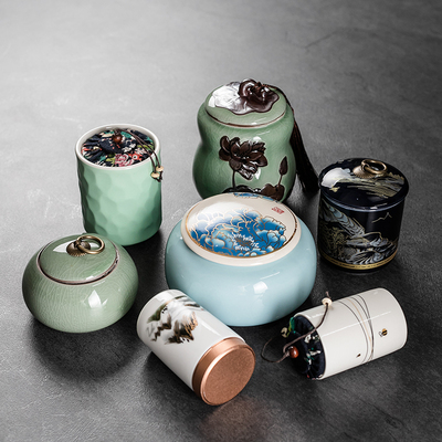 茶叶罐陶瓷家用复古带盖陶瓷罐