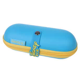 迪士尼眼镜盒米奇墨镜盒儿童太阳镜盒子漫威圆形扁镜盒16*7cm蓝色