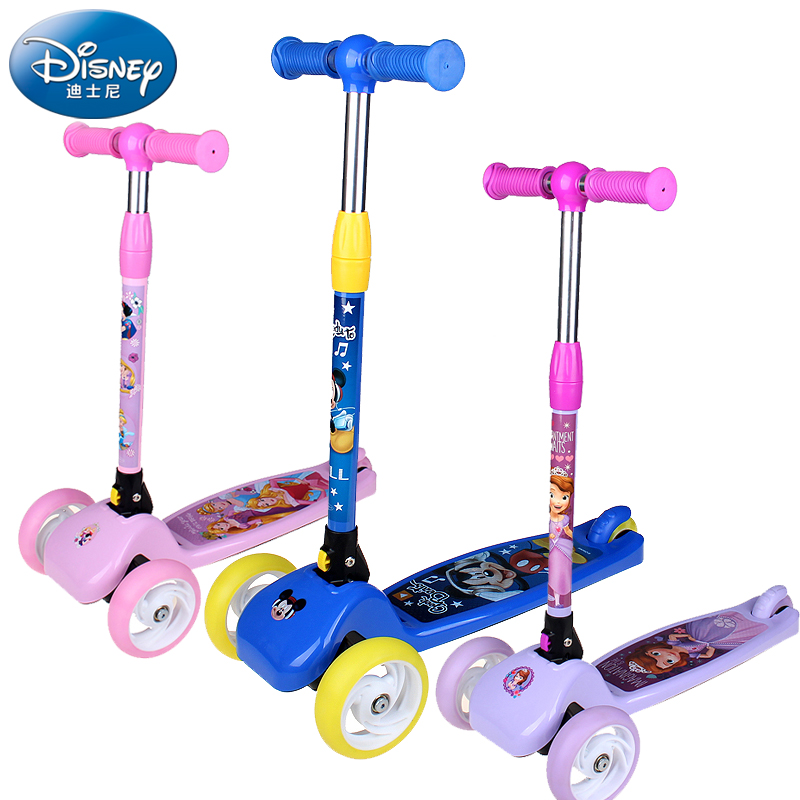 迪士尼男儿童滑板车4-5-6-7岁初学者小孩幼儿单脚踏板滑滑溜溜车