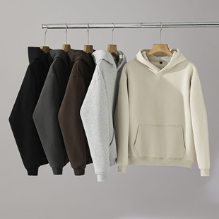 恒温暖肤加绒加厚保暖连帽卫衣男士秋冬纯色帽衫加厚保暖带帽外套