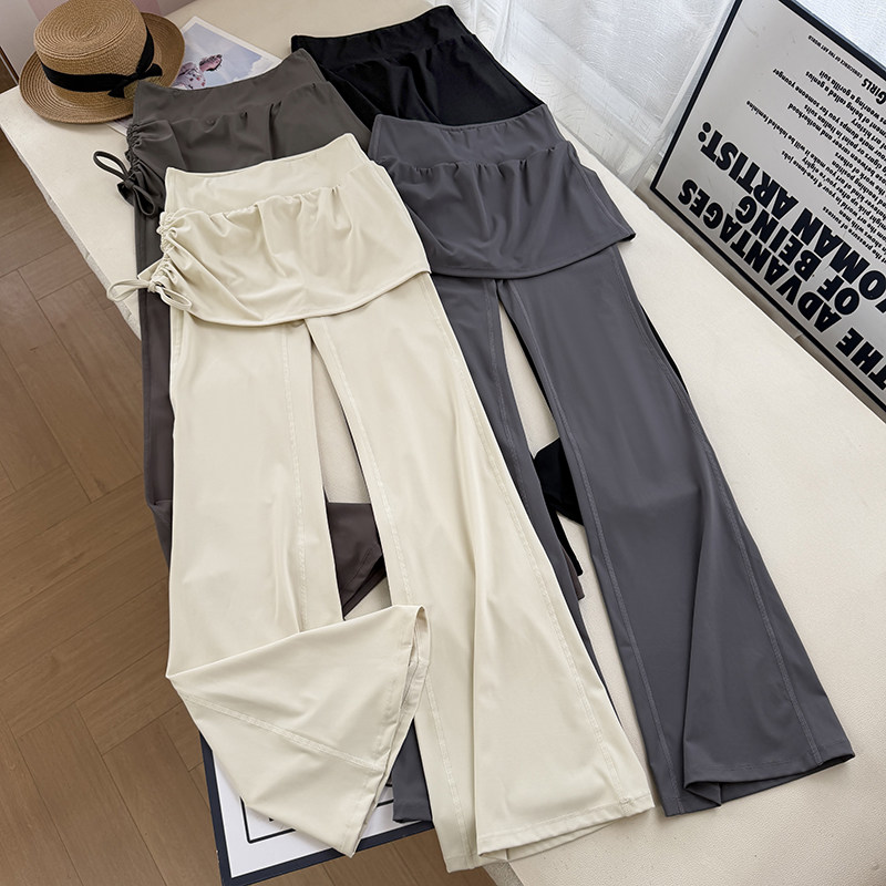 2026年春装LU系假两件微喇瑜伽裤高腰普拉提训练长裤外穿运动裤女