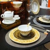 欧式 高级感宫廷盛放西餐盘点心碟饭碗节庆礼品 花边餐盘碗碟套装