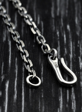 s925纯银手饰男女款通用韩版简约泰银复古太角链手链饰品厂家直销