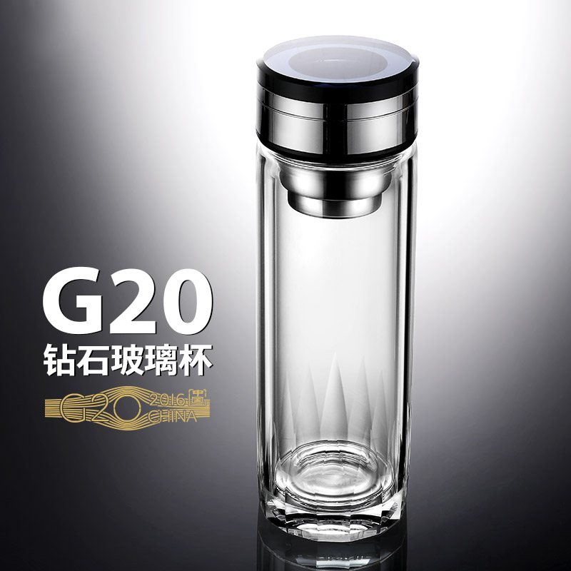 tomic特美赢杯g20双层玻璃杯防烫泡茶杯子男女便携商务定制茶杯