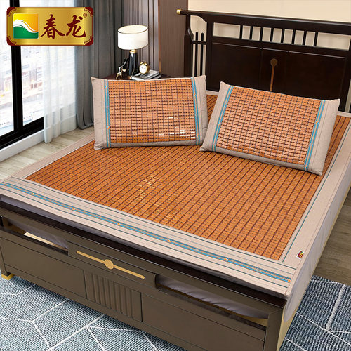 春龙麻将席1.8米0.9床凉席单双人学生宿舍折叠高档竹块麻将凉席子