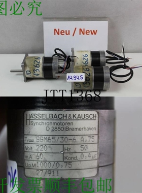 原装供应Hasselbach & Kausch SGM65/30-6 220伏同步电机1000分钟