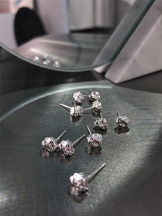 925银针睡觉不用摘男女同款 不规则银色熔岩矿石耳钉养护耳洞 包邮