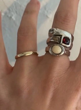 mars25手工锤打做旧奶糖戒指