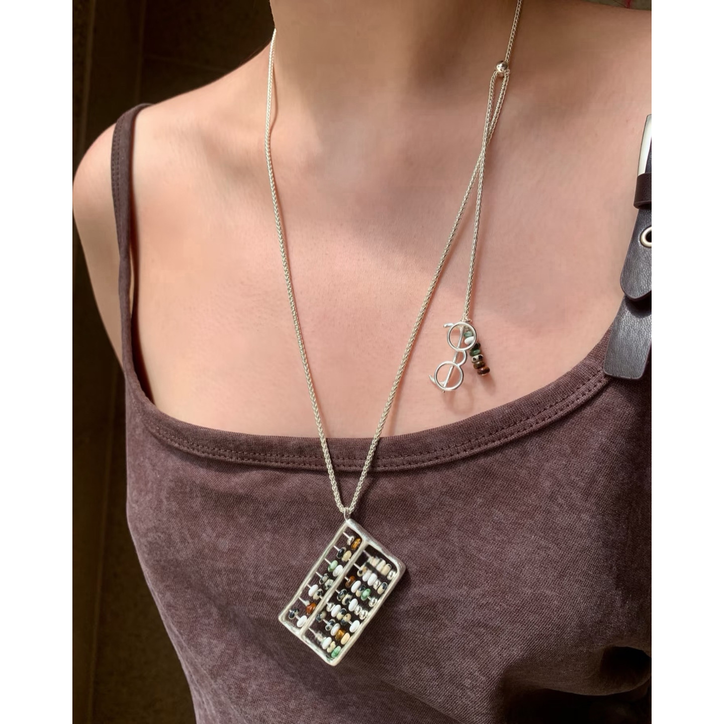 吴昕同款算盘珠子吊坠项链