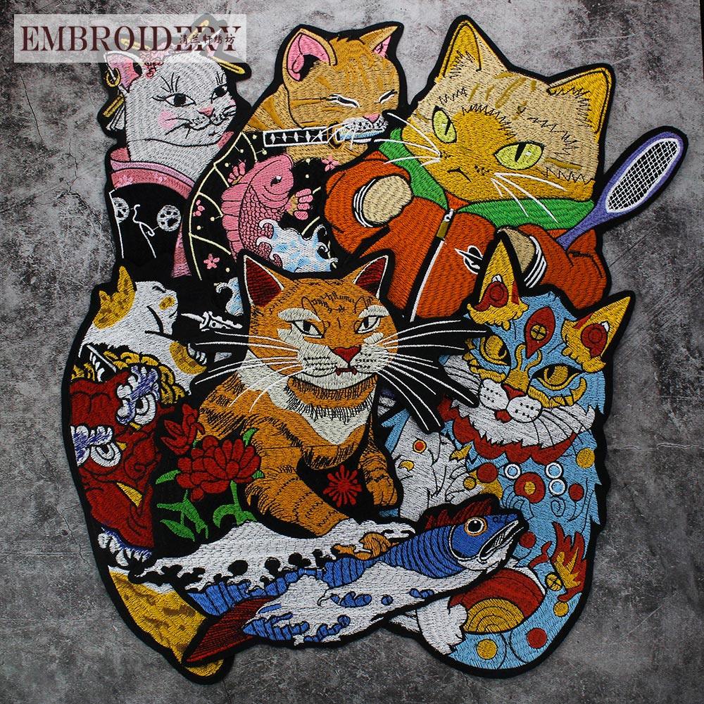刺绣卡通猫咪图案布贴网拍猫可爱布贴