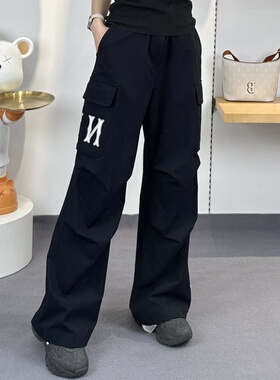 MLB新女款运动宽松休闲舒适潮流阔腿裤长裤潮3FWPB0151