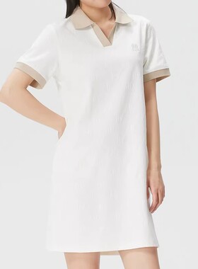 MLB春夏女款V领运动休闲宽松满印NY短袖T恤裙子连衣裙3FOPM0263