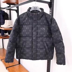 MLB冬季男女款运动休闲防风保暖老花满印鹅绒羽绒服外套3ADJM0456