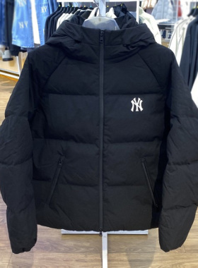 MLB 冬季男女同款纯色连帽保暖加厚休闲时尚短款羽绒服 3ADJB1146