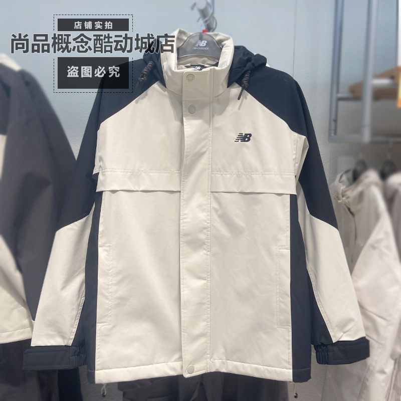 NEW BALANCE NB 秋季情侣休闲连帽立领防风加绒夹克外套 AMJ53328
