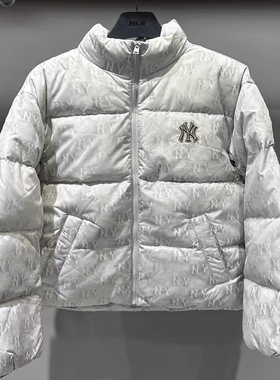 MLB冬季男女同款老花满印防风防泼水运动休闲保暖羽绒服3ADJM0556