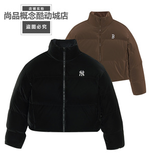 立领运动休闲保暖羽绒服外套3FDJB4056 NY哑光亮面短款 MLB冬季 女款