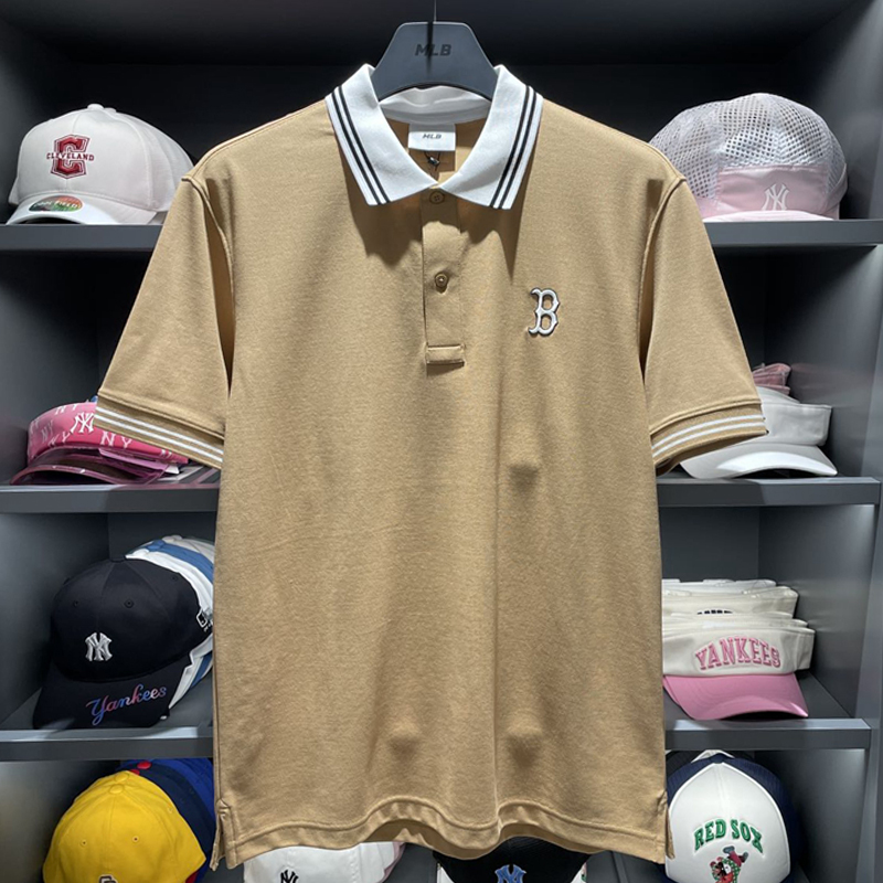 MLB男刺绣复古休闲polo衫运动T恤