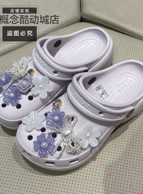 Crocs卡骆驰洞洞鞋女经典云朵透气厚底增高包头凉拖鞋206750-5DK