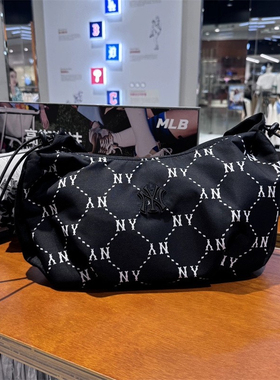 MLB男女同款运动休闲便携钻石老花可调节腋下包通勤挎包3ABQS034N