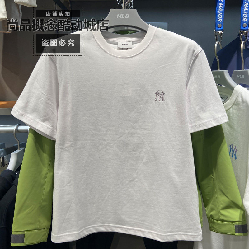 MLB春款情侣男女经典百搭短袖时尚休闲简约宽松透气T恤3ATSB0263