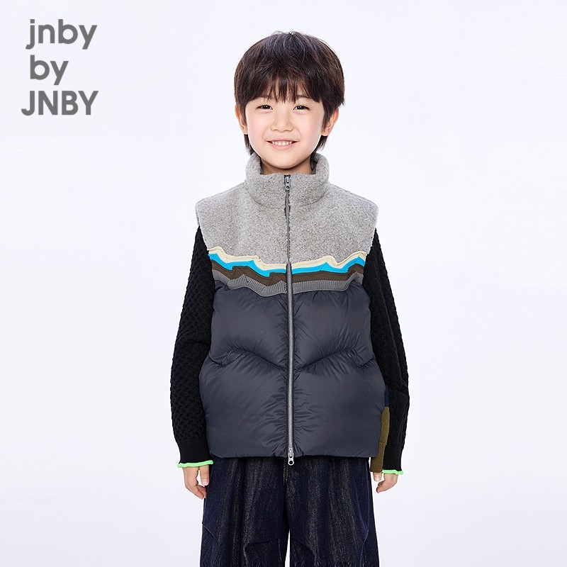 jnbybyjnby江南布衣秋男女童童装H型宽松羽绒马甲1P9C10410