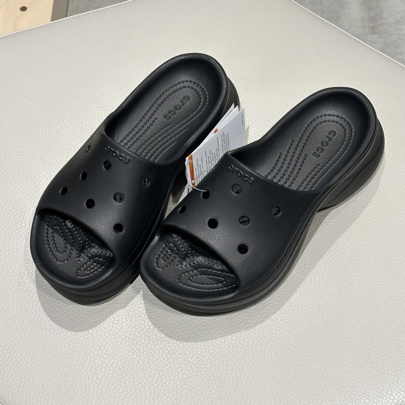 Crocs卡洛驰拖鞋夏季新款厚底鲸鱼露趾一字拖沙滩凉鞋女鞋 211108