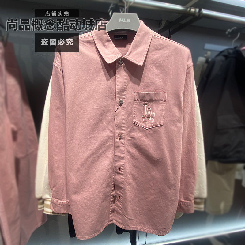 MLB春季男女款运动休闲户外宽松刺绣防泼水长袖衬衫外套3ADRV0261图片