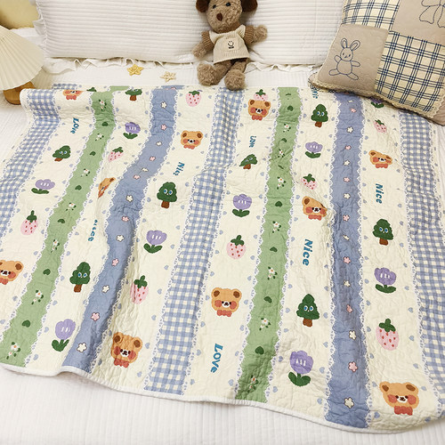 纯棉儿童夹棉床单床褥子隔脏垫