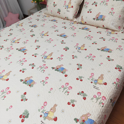 外贸特价纯棉床盖三件套单件