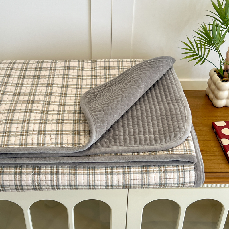 新款一面纯棉一面绒床盖榻榻米