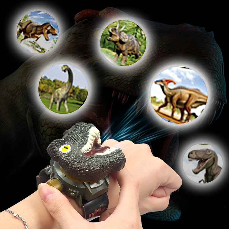 恐龙霸王龙儿童投影玩具手表宝宝幼儿园女卡通电子表发光男孩礼物
