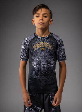 VENUM WOLF ATAK儿童泰拳搏击散打紧身短袖对抗训练MMA柔术防磨衣